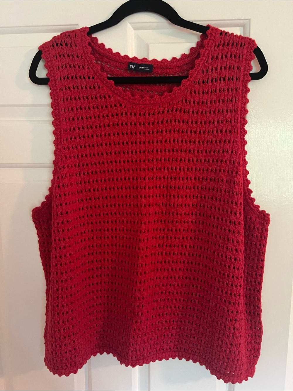 GAP Red Crochet Tank Top